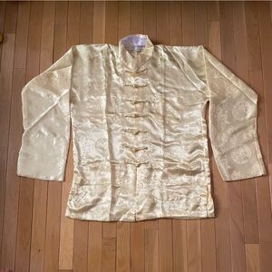 Silk 2 Piece Set Top and Bottoms with Floral Patterns Taichi Wushu Martial Arts